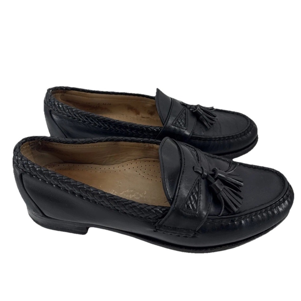 Allen Edmonds Mayfield Tassel Moccasin Loafer Men 10D Black Leather Handsewn USA